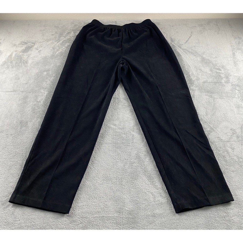Briggs Womens Black Elastic Waist Pull On Straight Leg Trousers Pants Size L USA